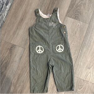 Junk Food Clothing The Beatles Olive Green Kids Overalls Size 2T